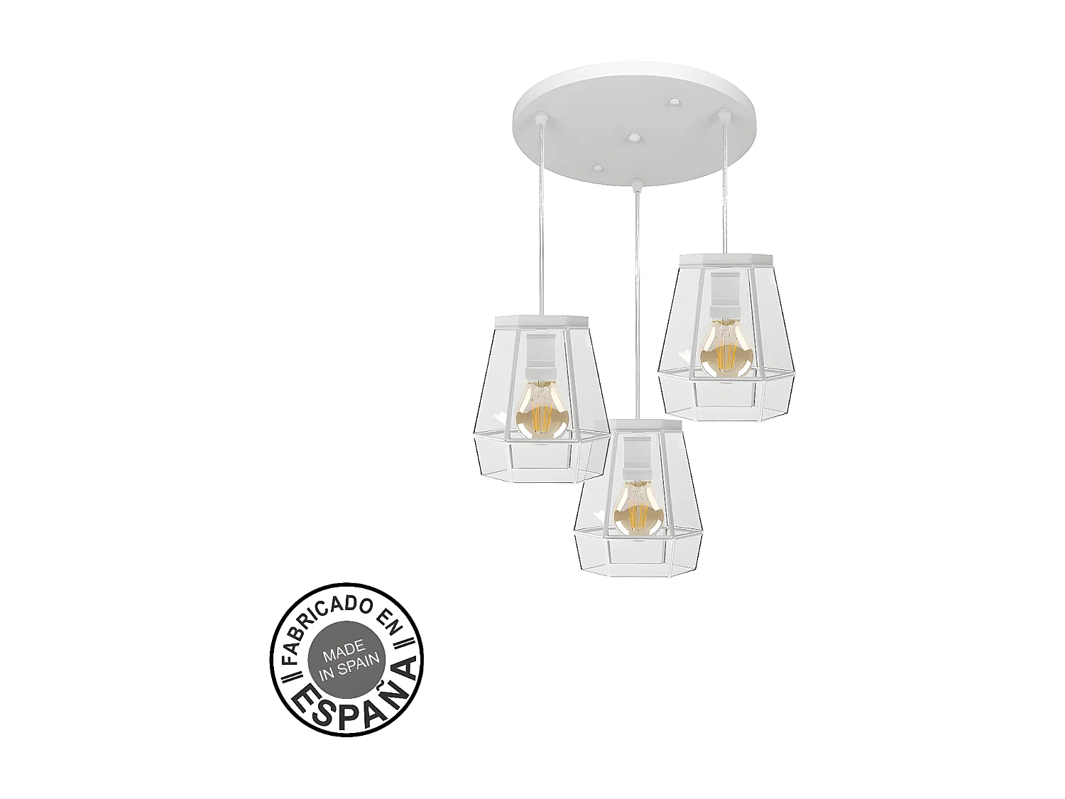 Lampara Circular De 3 Luces Modelo Guia Blanca