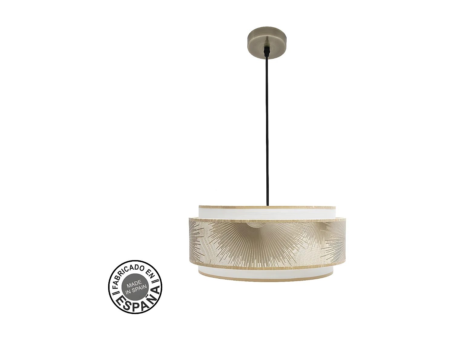 Colgante Con Doble Pantalla Nepal Dorado 1 Luz