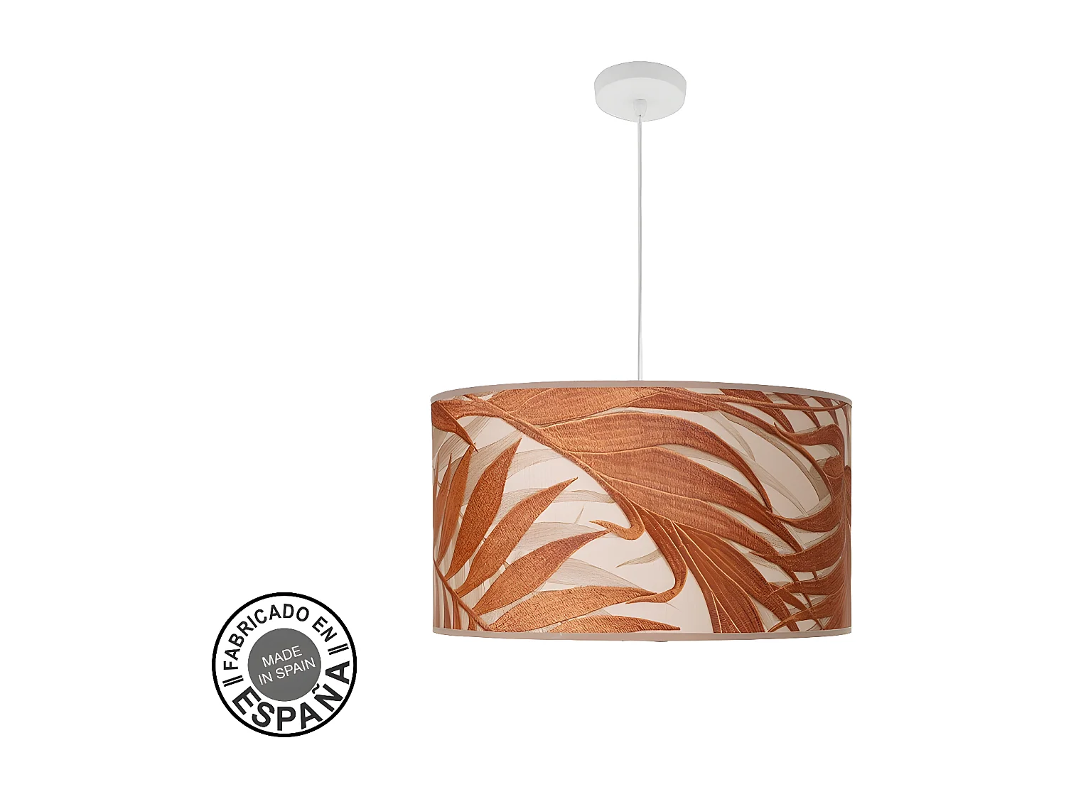 Colgante 3 Luces Modelo Moda Marro Con Pantalla Hojas