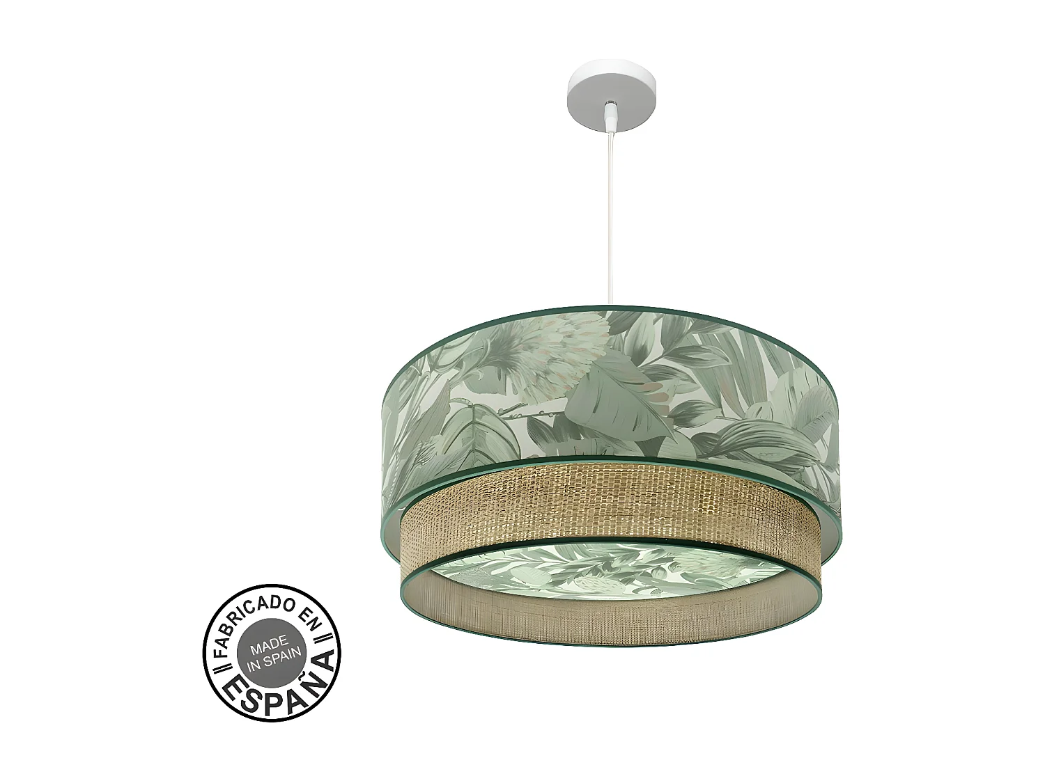 Colgante Modelo Congo Verde 60 Cm Con Pantalla