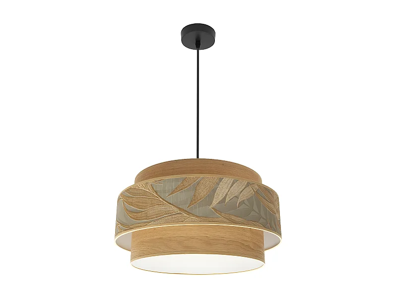 Lampara De 3 Luces Modelo Samoa Marron Doble Pantalla