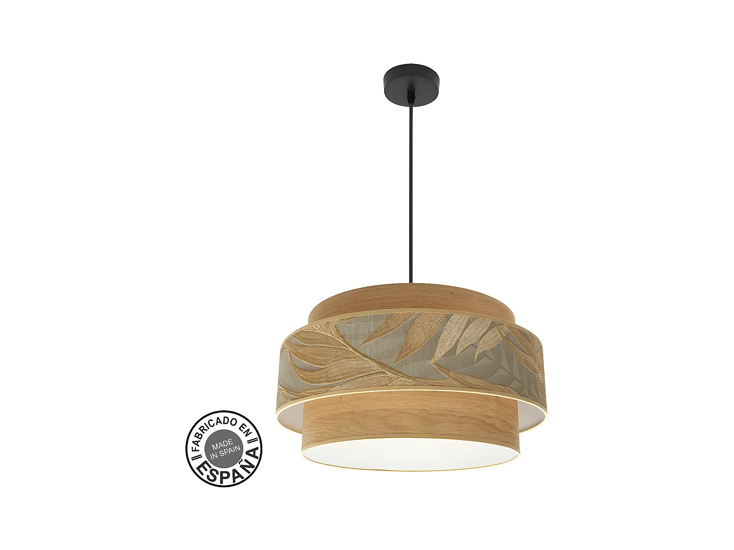 Lampara De 3 Luces Modelo Samoa Marron Doble Pantalla