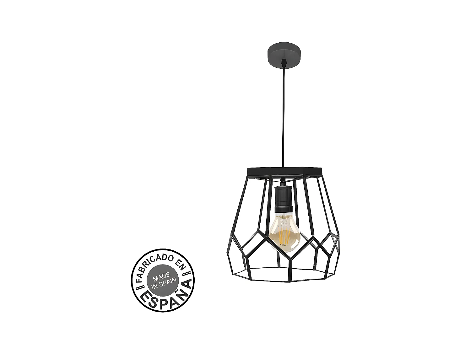 Colgante Modelo Lente Negro De Metal