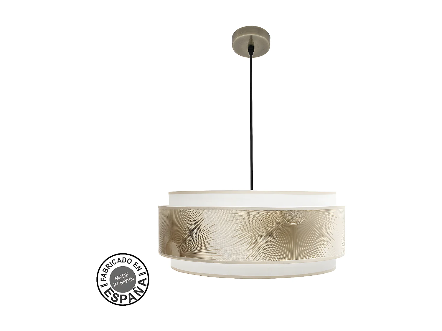 Colgante Con Doble Pantalla Modelo Nepal Dorado