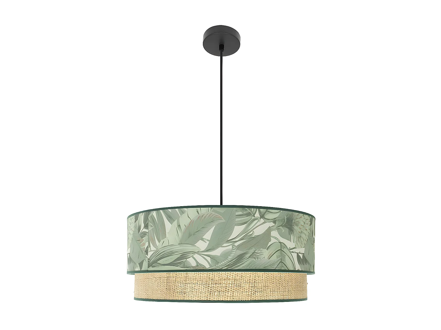 Colgante Con Doble Pantalla Congo Verde 3 Luces