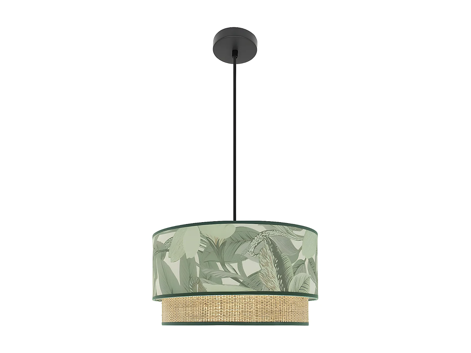 Colgante 1 Luz Modelo Congo Verde Con Doble Pantalla