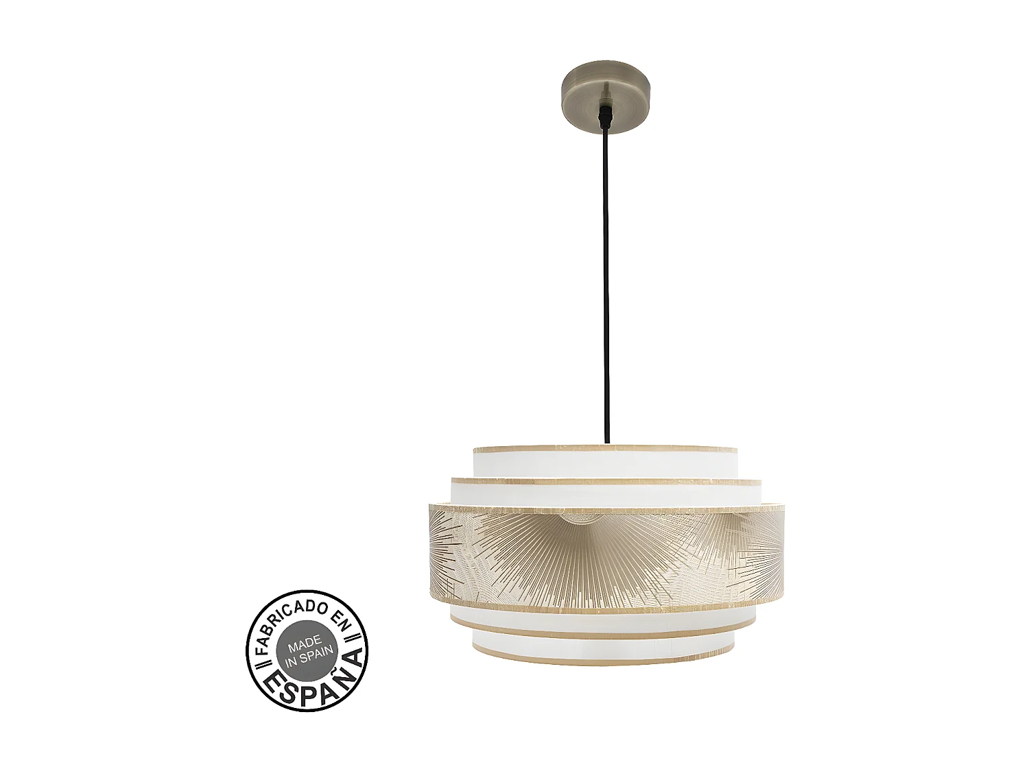 Colgante Modelo Nepal Dorado Con Triple Pantalla