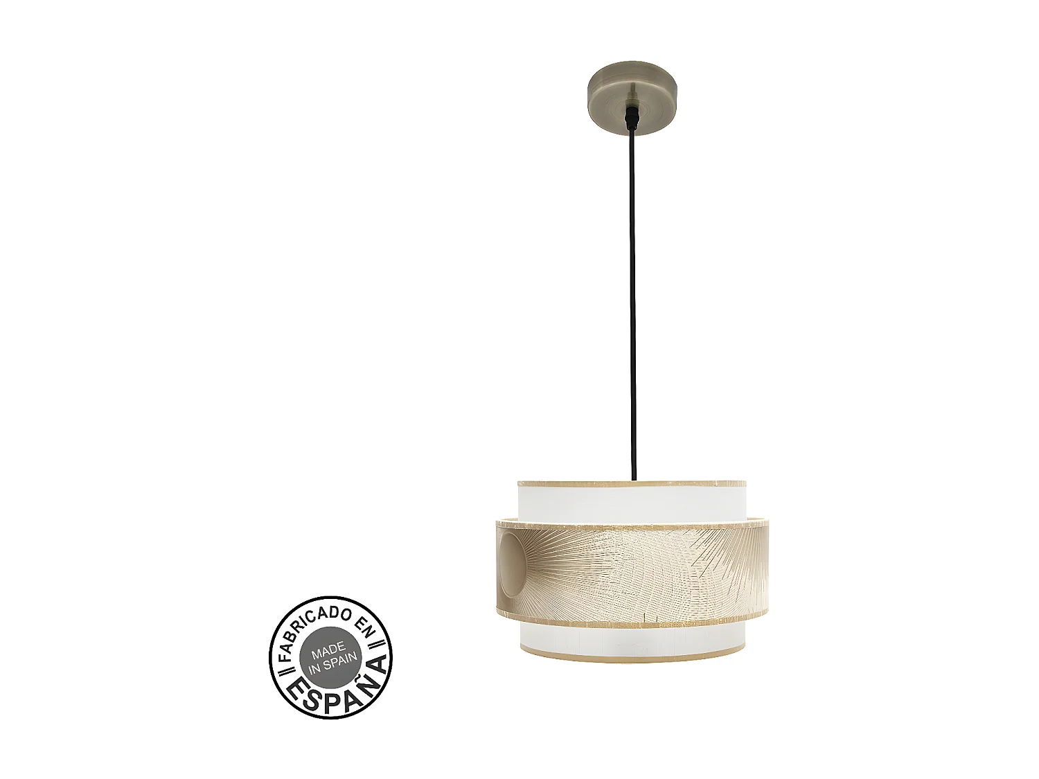 Colgante 30 Cm Modelo Nepal Dorado Con Pantalla