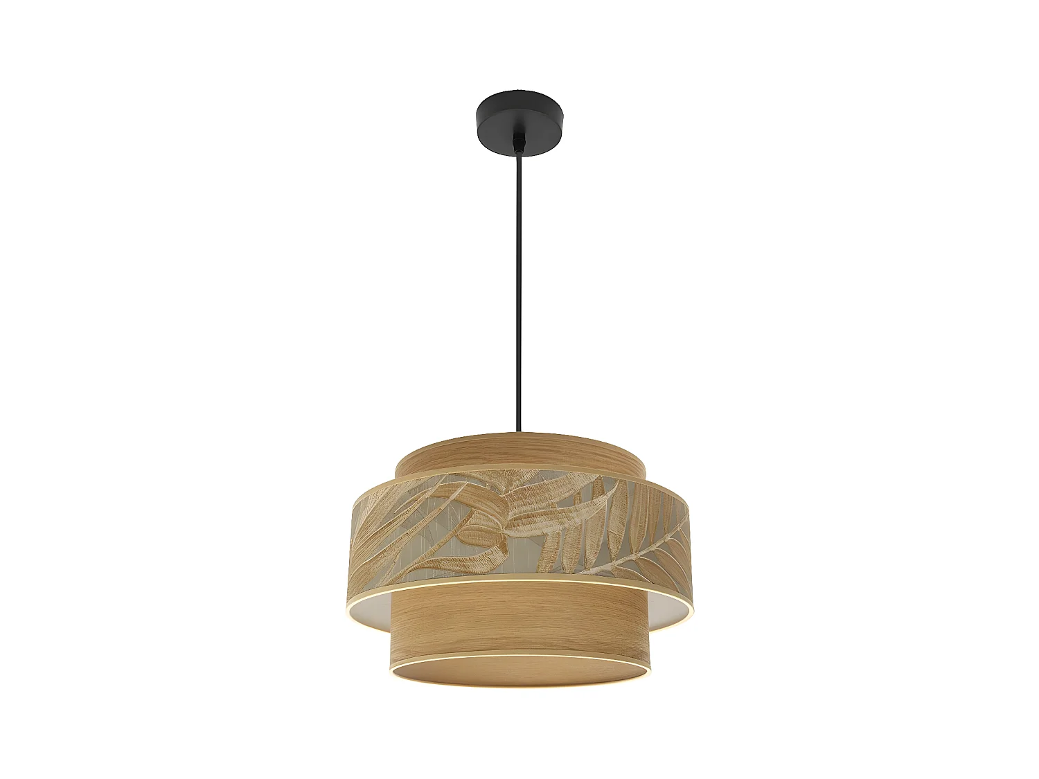 Lampara 40 Cm Modelo Samoa Con Doble Pantalla Marron