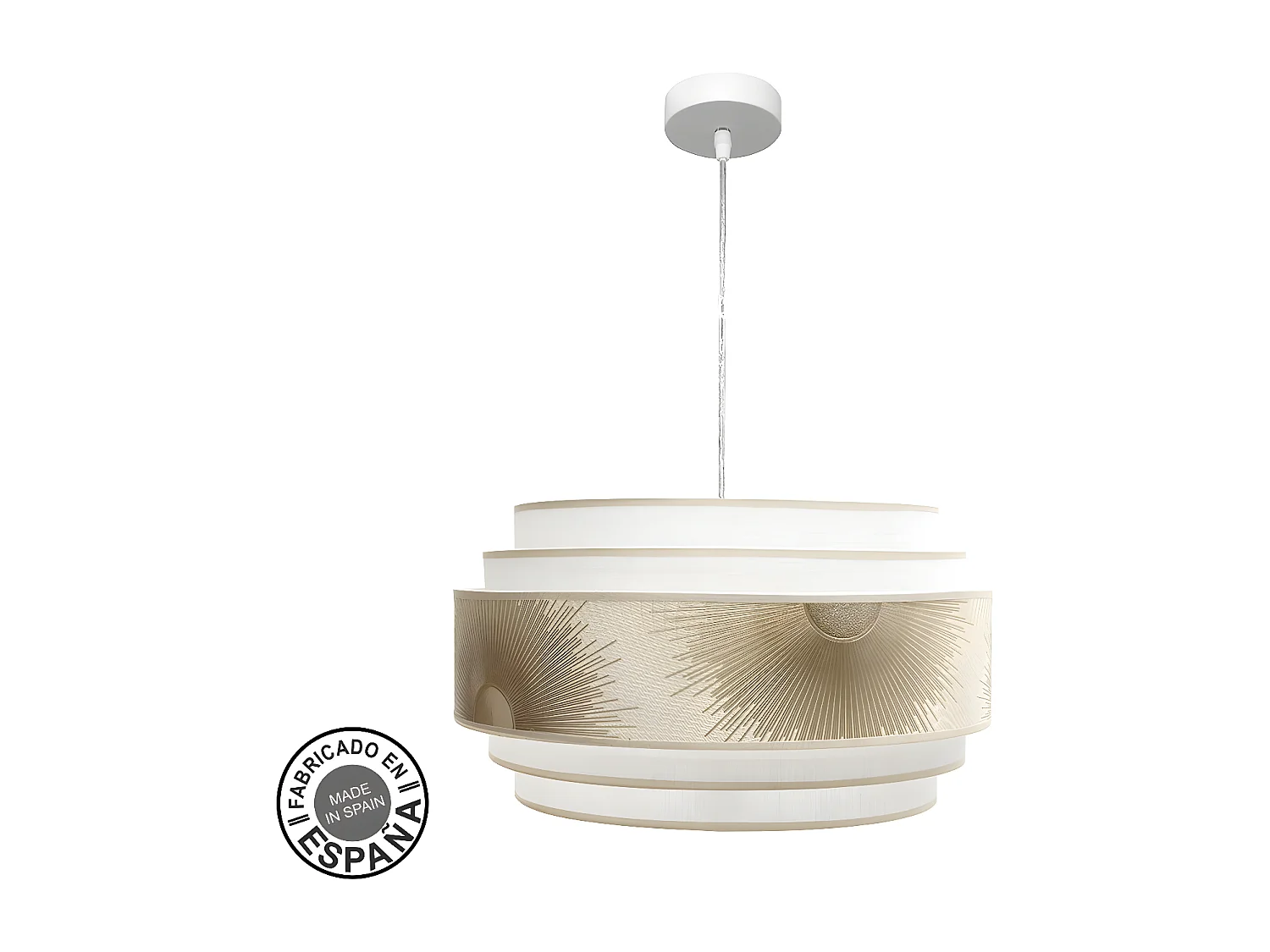 Colgante Nepal Blanco De 3 Luces Con Pantalla