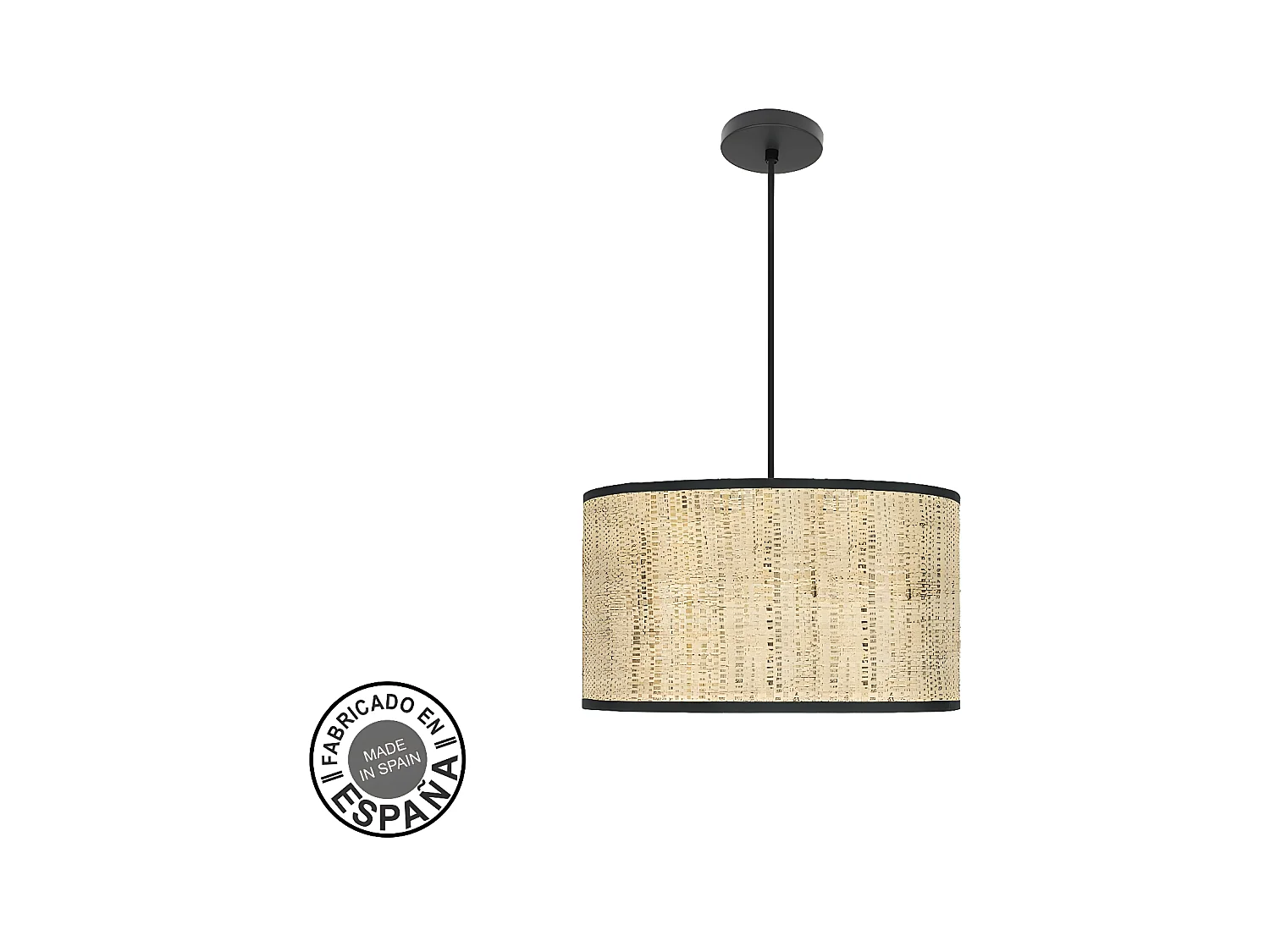 Lampara 40 Cm Modelo Moda Con Pantalla Cañizo