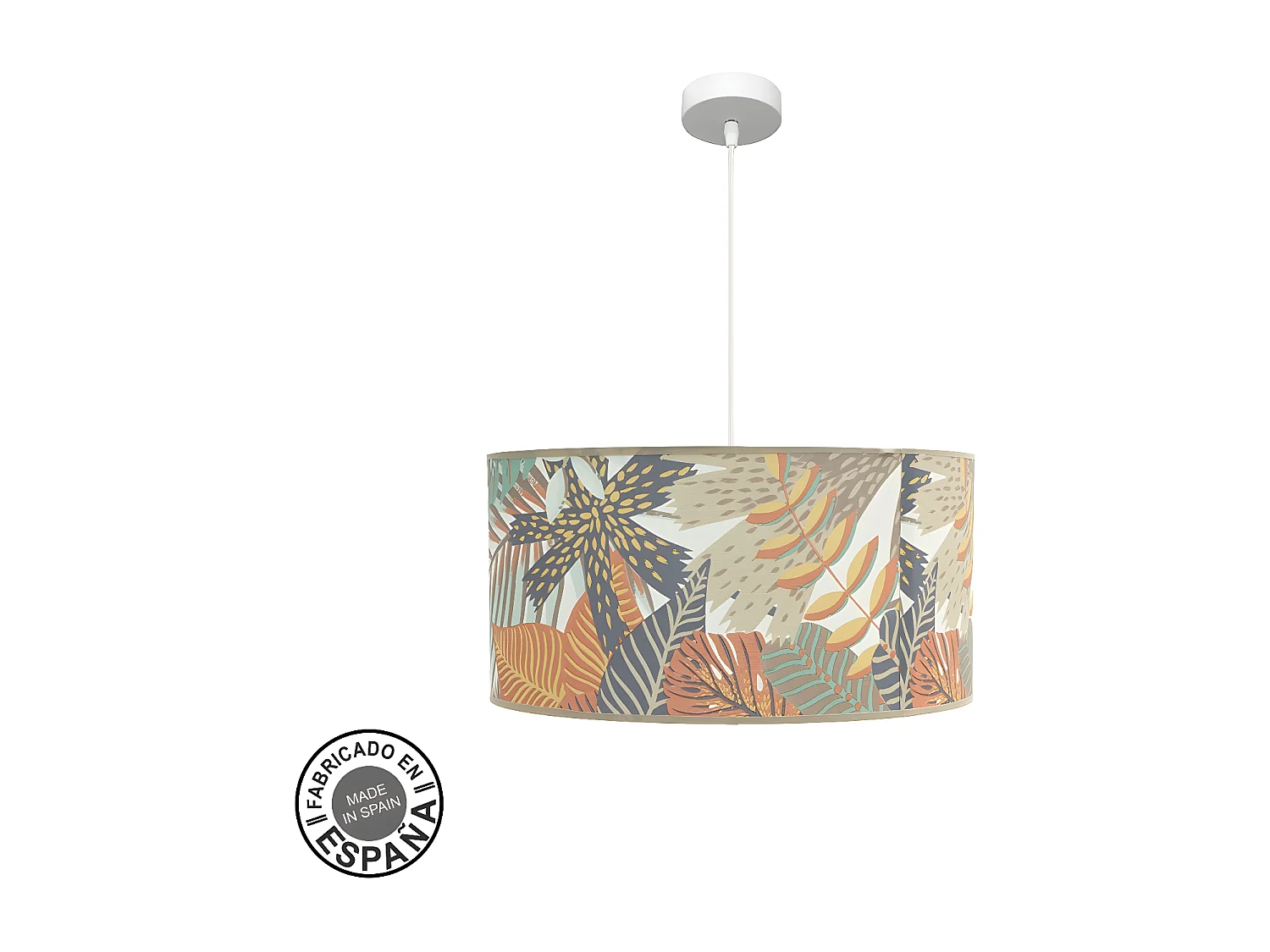 Colgante Con Pantalla Estampada Modelo Etiopia Blanco