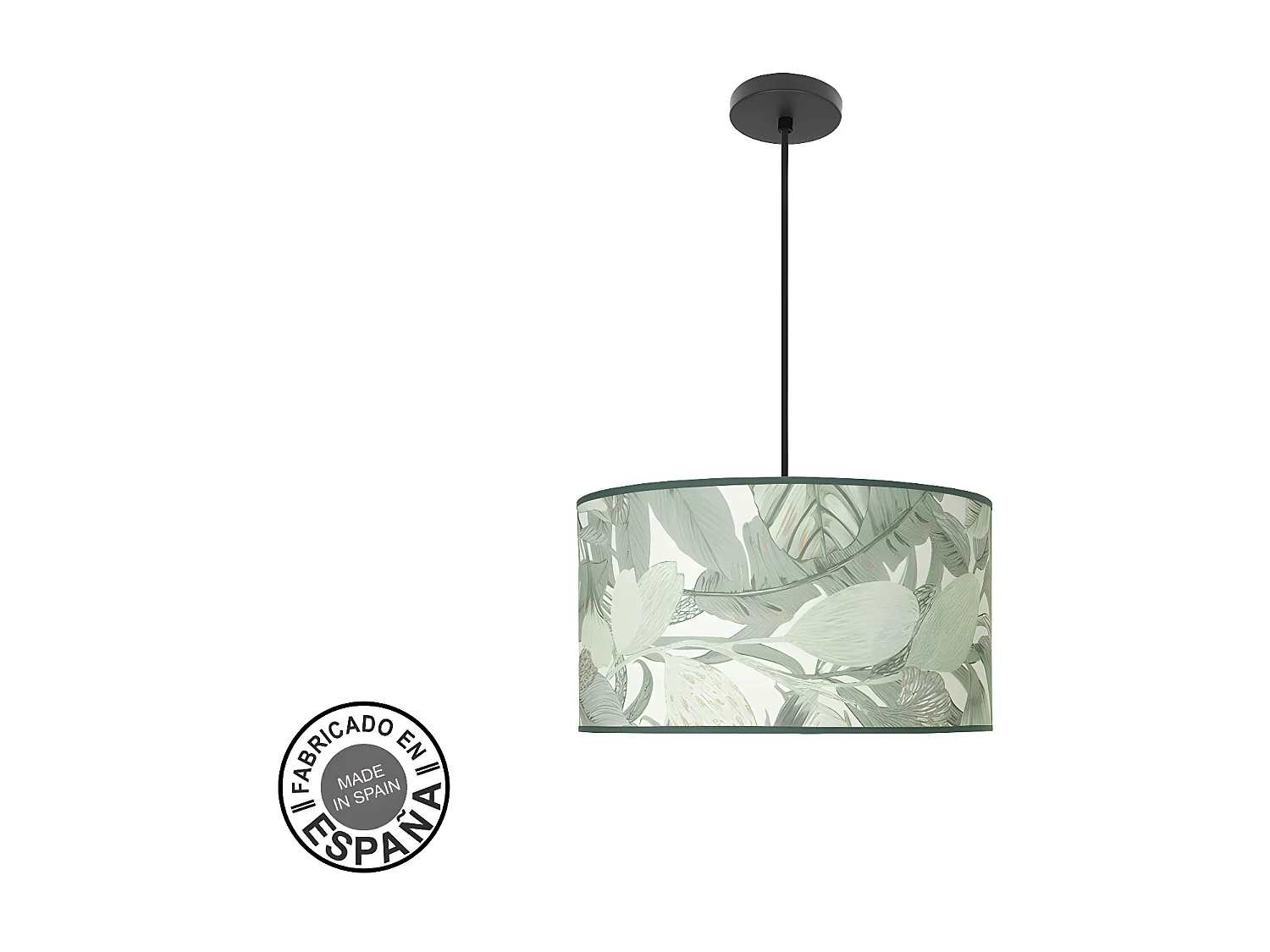 Colgante Con Pantalla Modelo Moda Hojas Verde