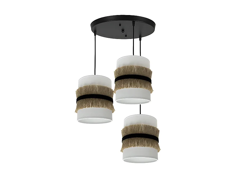 Lampara Circular Modelo Angola Negra 3 Colgantes