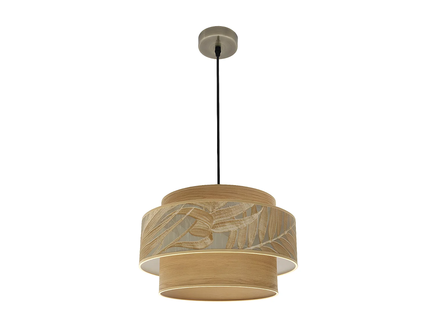 Colgante Samoa Dorado 1 Luz Con Doble Pantalla