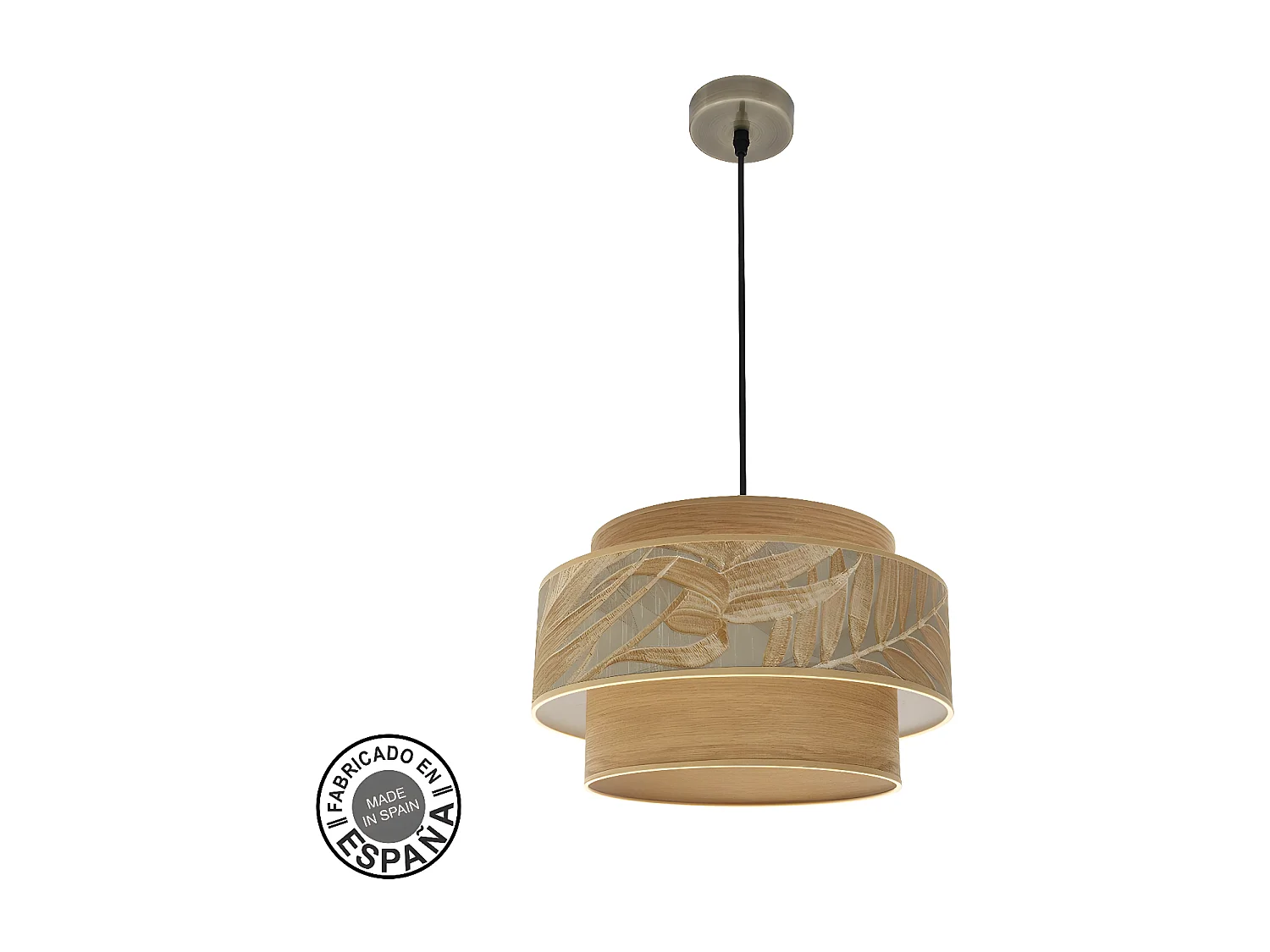 Colgante Samoa Dorado 1 Luz Con Doble Pantalla