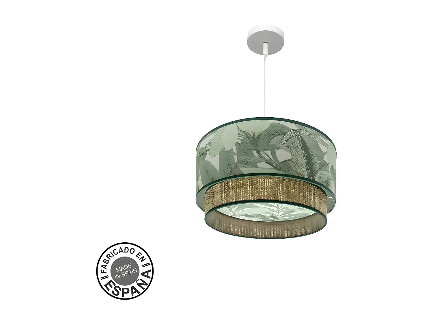 Colgante 40 Cm Modelo Congo Verde Doble Pantalla