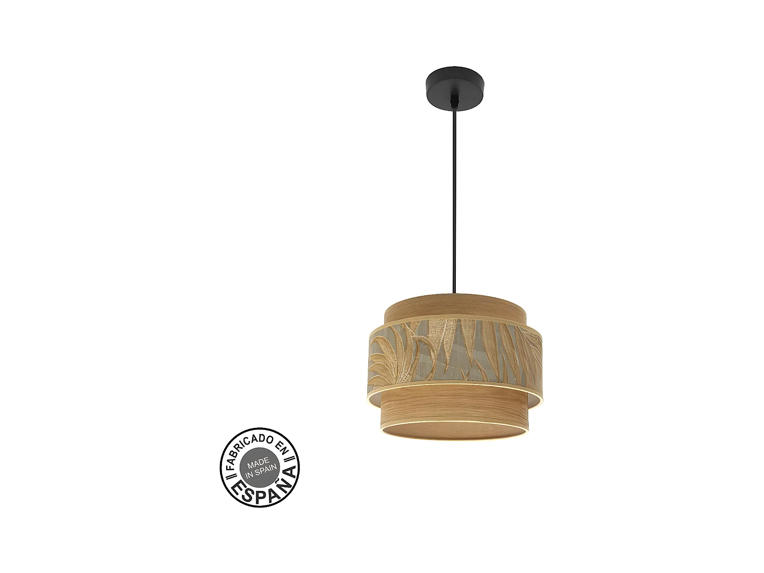 Lampara Samoa De 1 Luz Con Doble Pantalla Marron