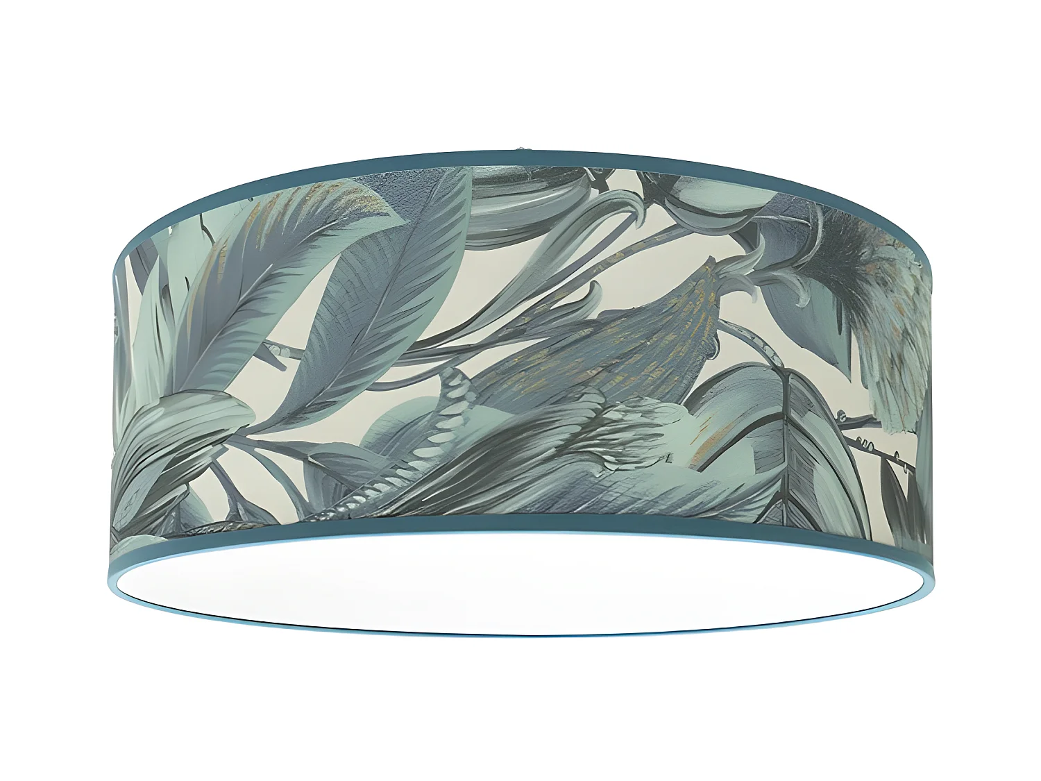 Plafon Decorativo Modelo Argel Azul Con Pantalla Hojas