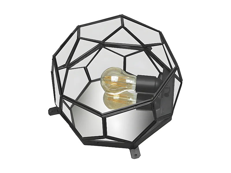 Plafon Cristal Modelo Lente Negro Para Bombilla Decorativa