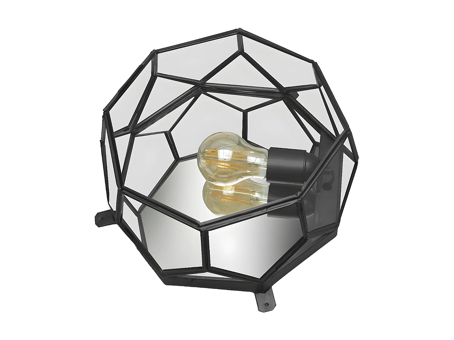 Plafon Cristal Modelo Lente Negro Para Bombilla Decorativa