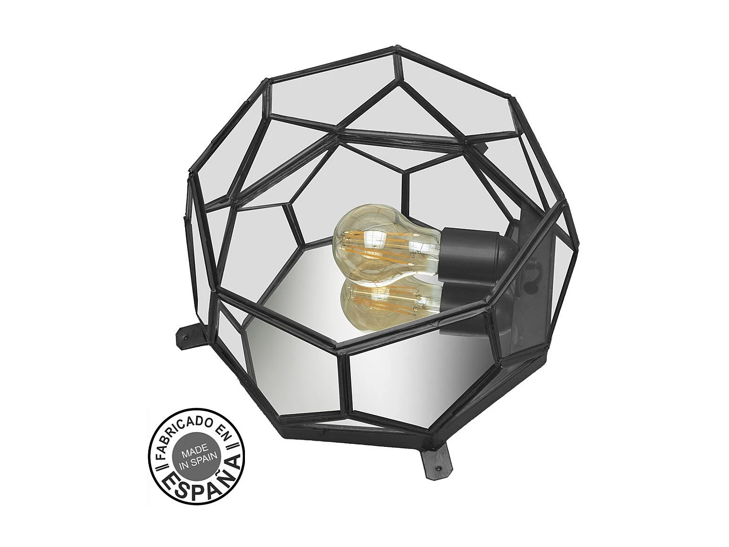 Plafon Cristal Modelo Lente Negro Para Bombilla Decorativa