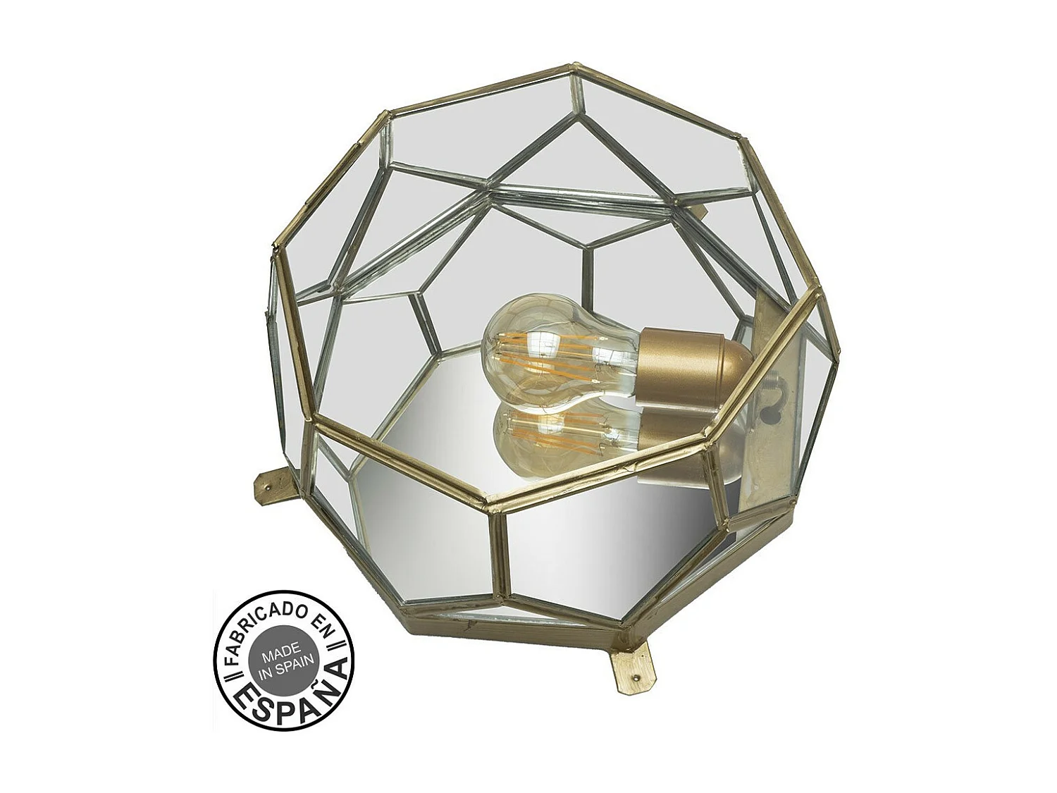 Plafon Modelo Lente Dorado Con Espejo