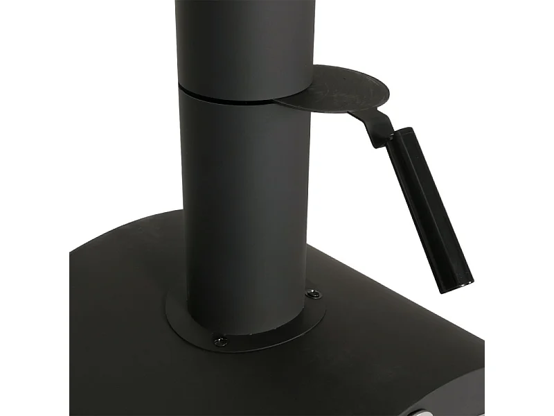 Gril à charbon de bois HWC-N15, Four à pizza Four à cheminée, Gril à charbon de bois Pierre à pizza, Acier noir laqué ha