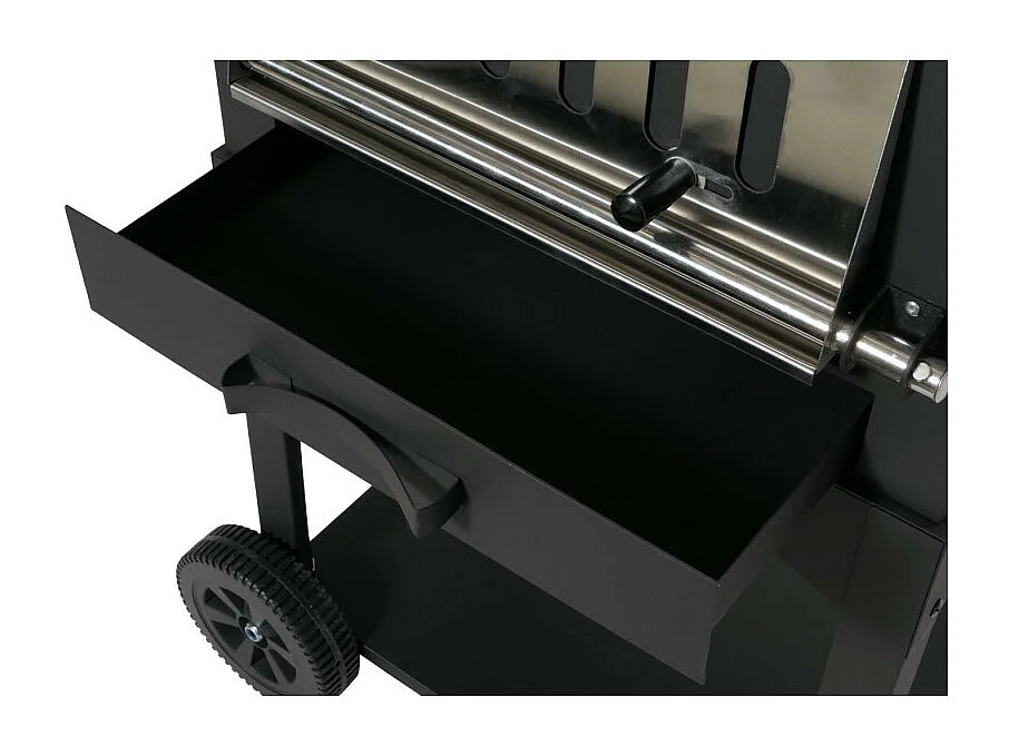 Gril à charbon de bois HWC-N15, Four à pizza Four à cheminée, Gril à charbon de bois Pierre à pizza, Acier noir laqué ha