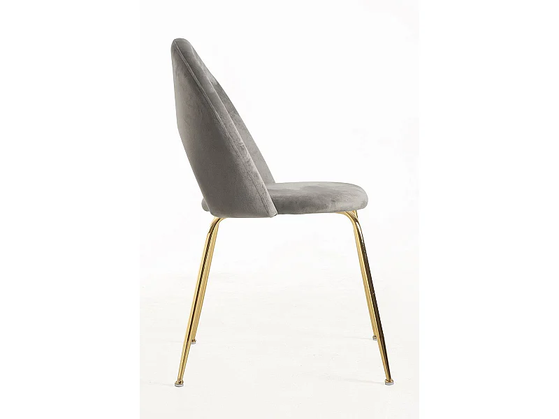 Sillas Comedor - Silla Dawa Gold Terciopelo - Gris