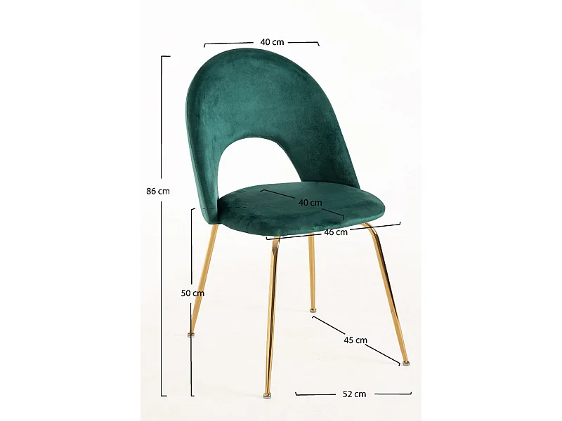 Sillas Comedor - Silla Dawa Gold Terciopelo - Verde