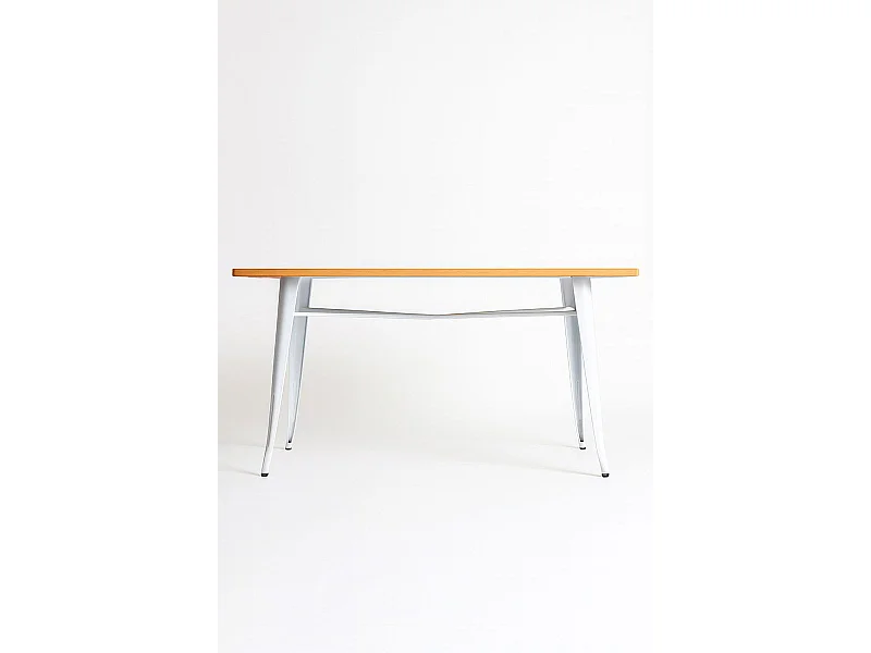 Mesas Bar - Mesa Torix Rectangular Madera Natural 120 x 60 cm - Blanco