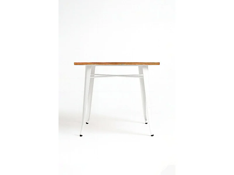 Mesas Bar - Mesa Torix Rectangular Madera Natural 120 x 60 cm - Blanco