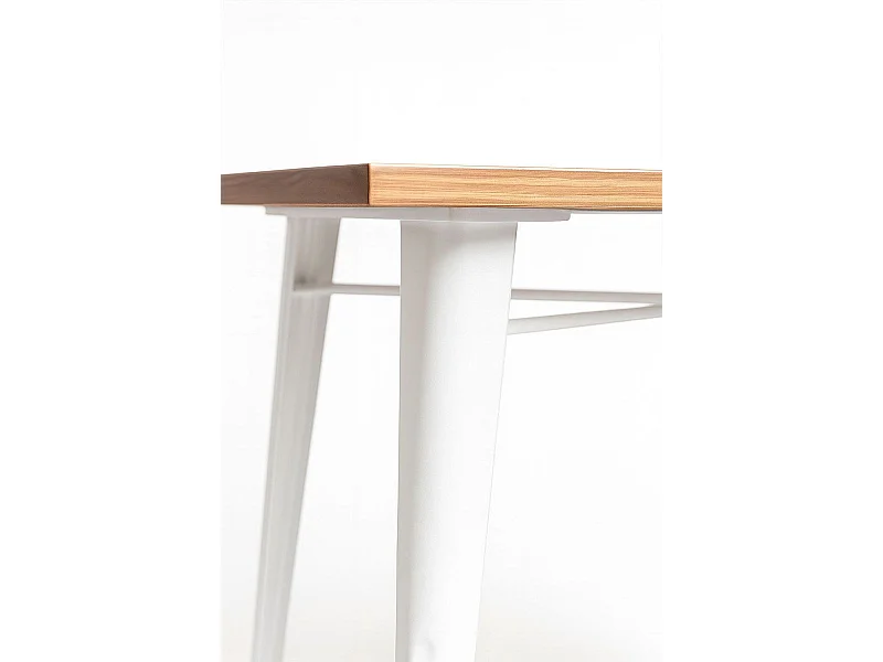 Mesas Bar - Mesa Torix Rectangular Madera Natural 120 x 60 cm - Blanco