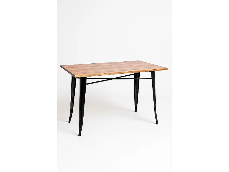 Mesas Bar - Mesa Torix Rectangular Madera Natural 120 x 60 cm - Negro