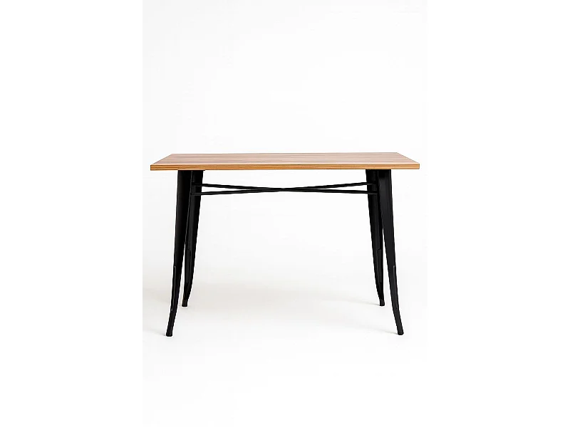 Mesas Bar - Mesa Torix Rectangular Madera Natural 120 x 60 cm - Negro