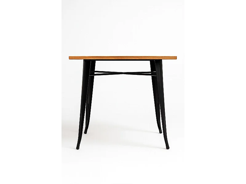 Mesas Bar - Mesa Torix Rectangular Madera Natural 120 x 60 cm - Negro