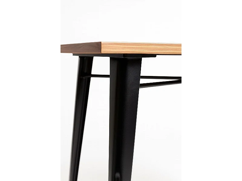 Mesas Bar - Mesa Torix Rectangular Madera Natural 120 x 60 cm - Negro