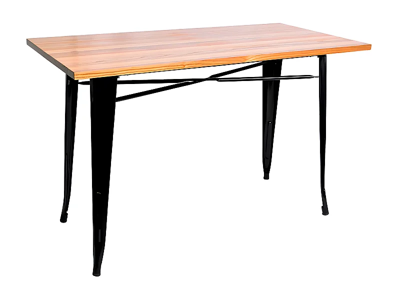 Mesas Bar - Mesa Torix Rectangular Madera Natural 120 x 60 cm - Negro