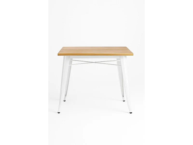 Mesas Bar - Mesa Torix Cuadrada Madera Natural 80 cm - Blanco