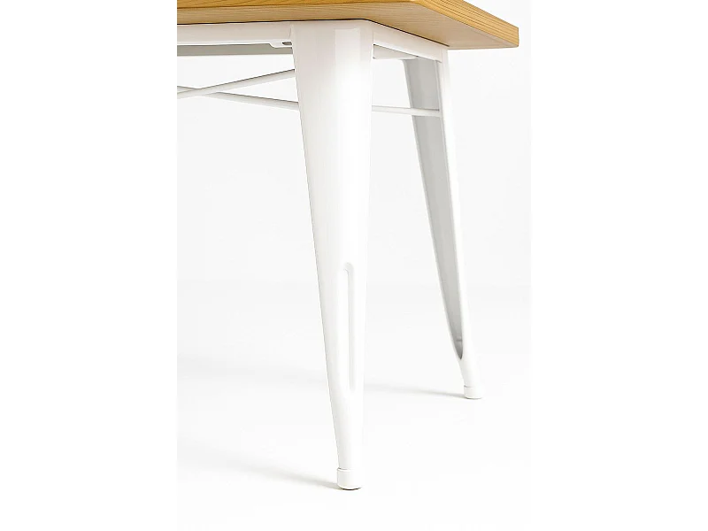 Mesas Bar - Mesa Torix Cuadrada Madera Natural 80 cm - Blanco