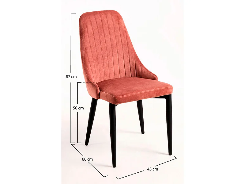Sillas Comedor - Silla Kan Terciopelo - Rosa