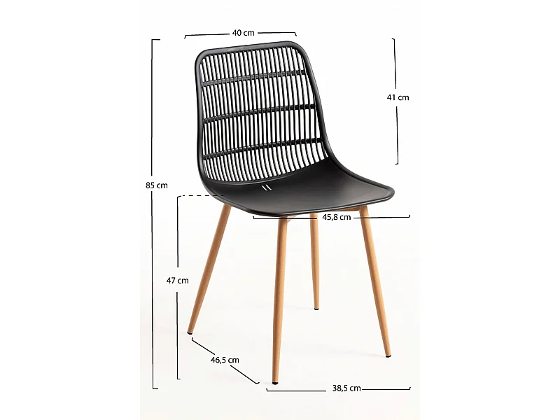 Sillas Comedor - Silla Bake - Negro