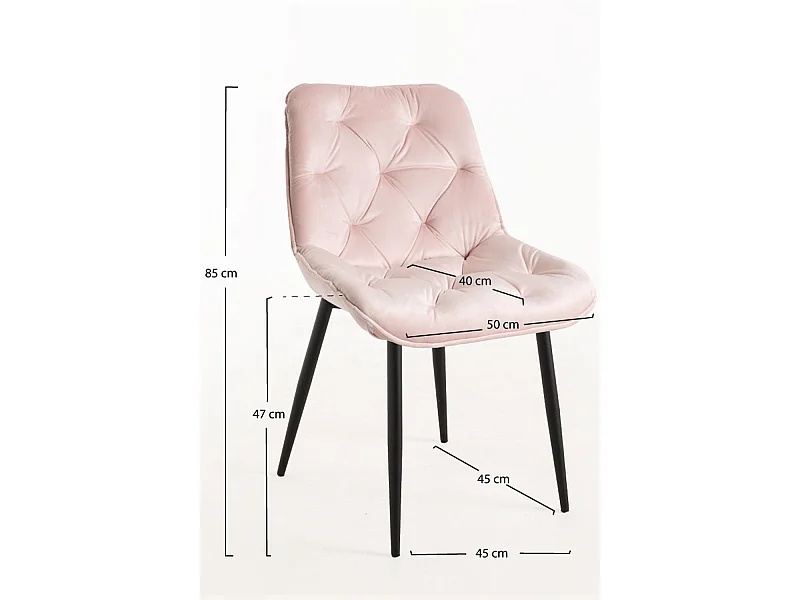 Sillas Comedor - Silla Miska Terciopelo - Rosa