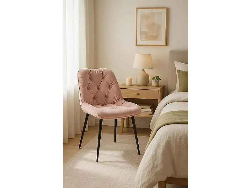 Sillas Comedor - Silla Miska Terciopelo - Rosa
