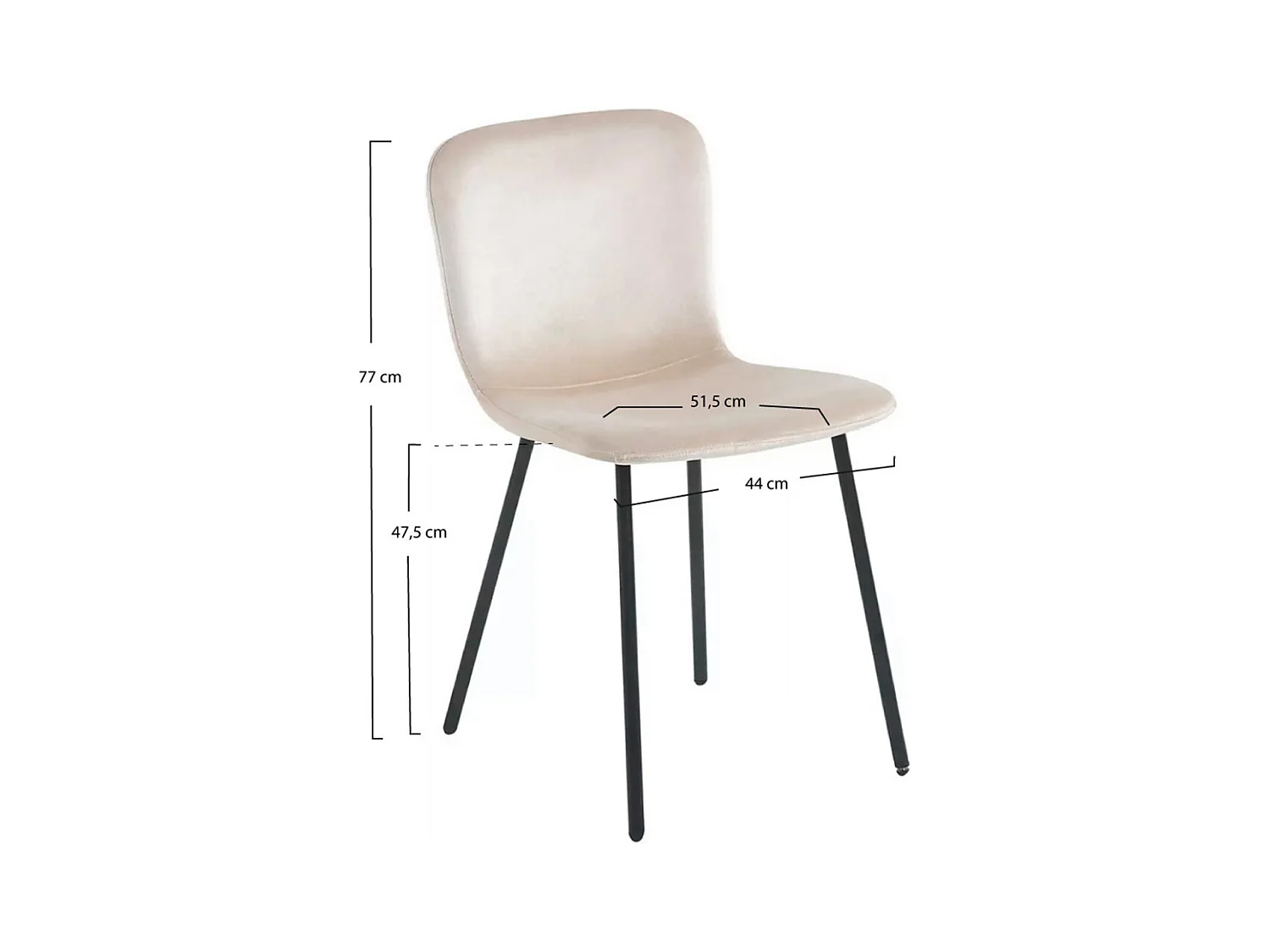 Sillas Comedor - Silla Welna Terciopelo - Beige