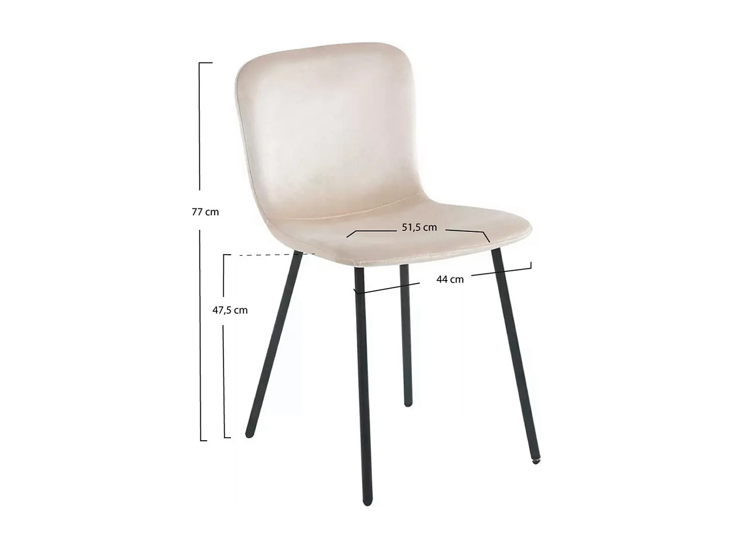 Sillas Comedor - Silla Welna Terciopelo - Beige