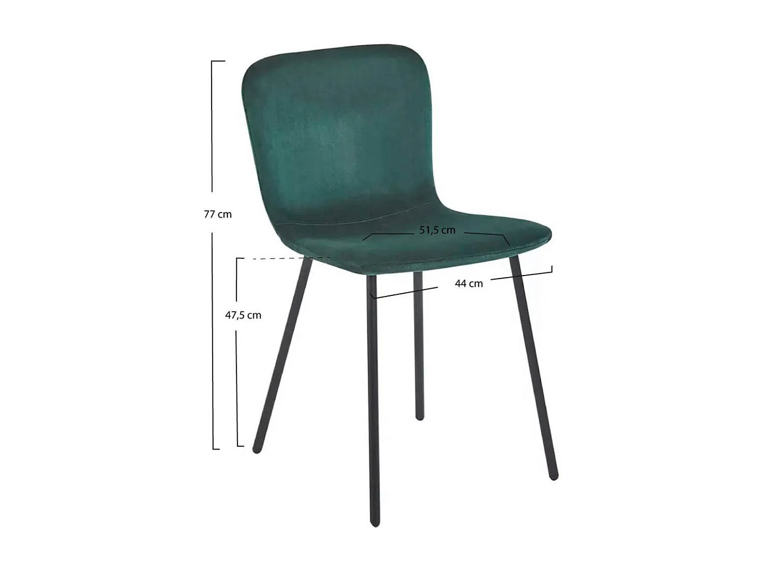 Sillas Comedor - Silla Welna Terciopelo - Verde