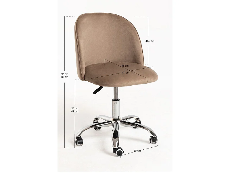 Silla de Escritorio sin brazos Vint Terciopelo Office - Diseño innovador - Ideal para Estudio y Oficinas