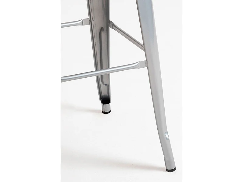 Taburetes Altos - Taburete Torix Alto Madera Natural - Gris metalizado